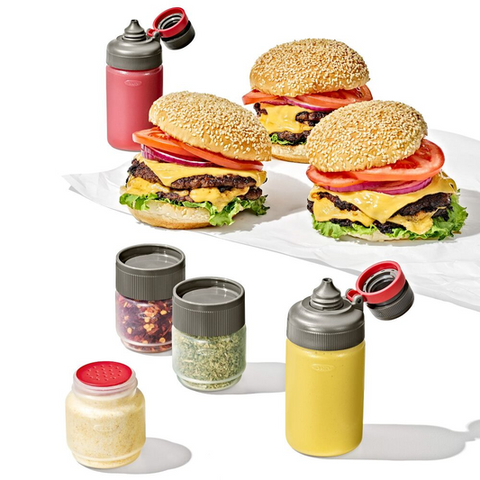 Outdoor 7-Piece Spice Shaker & Squeeze Bottle Set