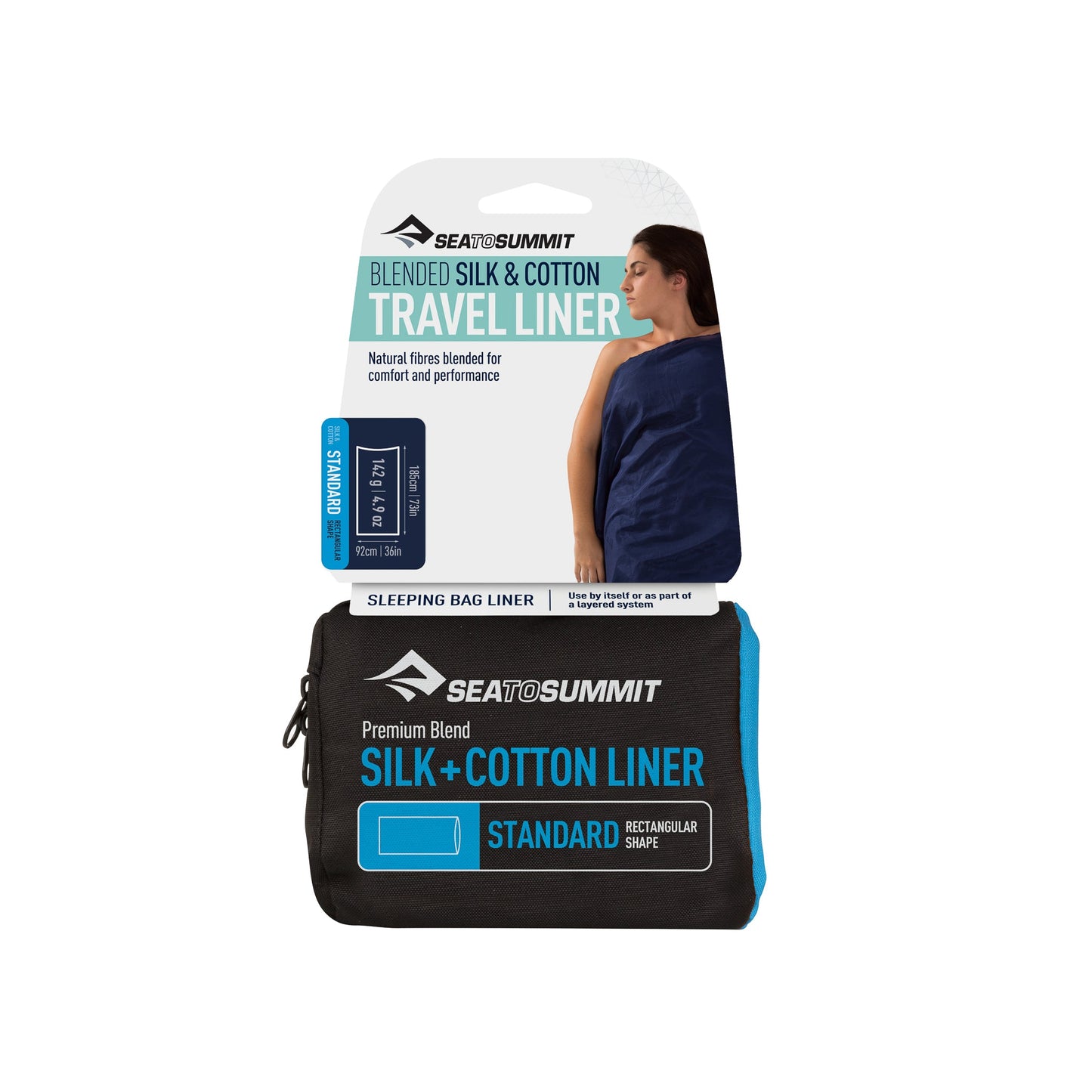 Silk/Cotton Blend Travel Liner - Traveller w pillow insert