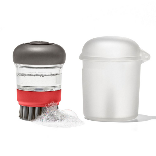 Outdoor Soap Dispensing Dish Brush with Storage Case