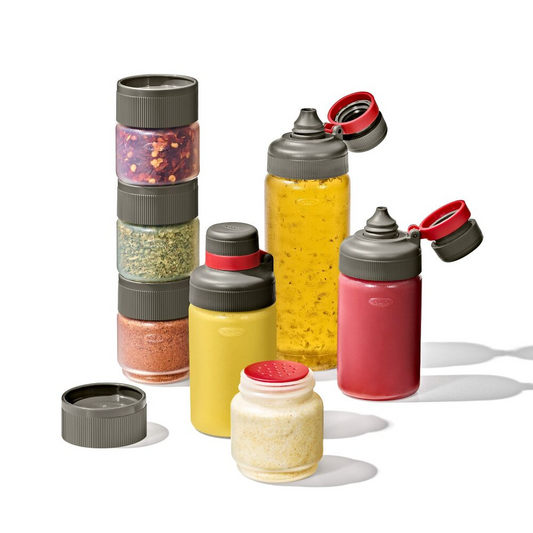 Outdoor 7-Piece Spice Shaker & Squeeze Bottle Set