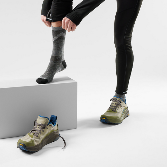 Run Zero Cushion Mid Crew Pattern Socks