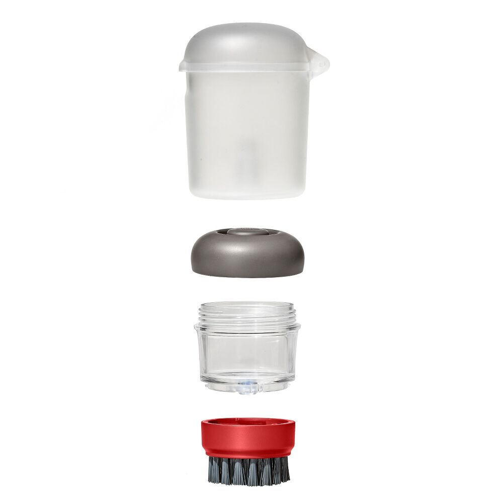 Outdoor Soap Dispensing Dish Brush with Storage Case