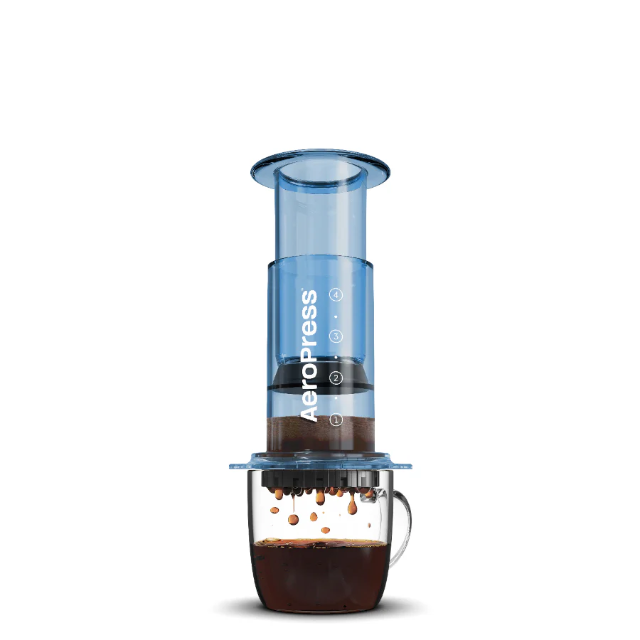 AeroPress Coffee Maker - Clear Blue